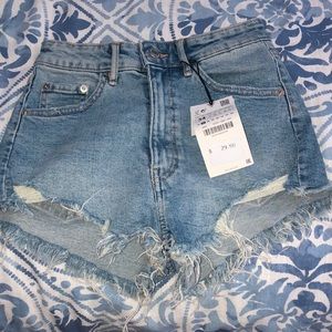 Zara high-rise Jean shorts